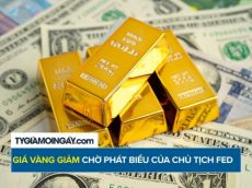 Giá vàng giảm chờ phát biểu của Chủ tịch Fed